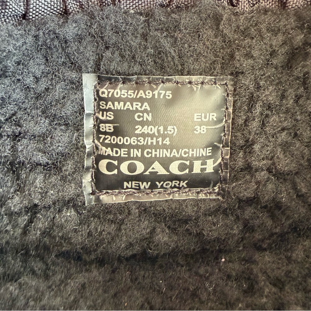 Coach Quilted Drawstring Mid-Calf Snow Boot Black Leather Nylon Women’s Outdoor - Picture 7 of 7